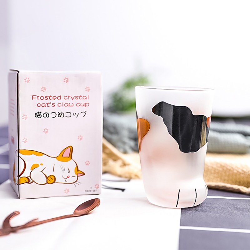 Creative Cute Cat Paws Glass Tiger Paws Mug Office Coffee Mug Tumbler Breakfast Milk Porcelain Cup