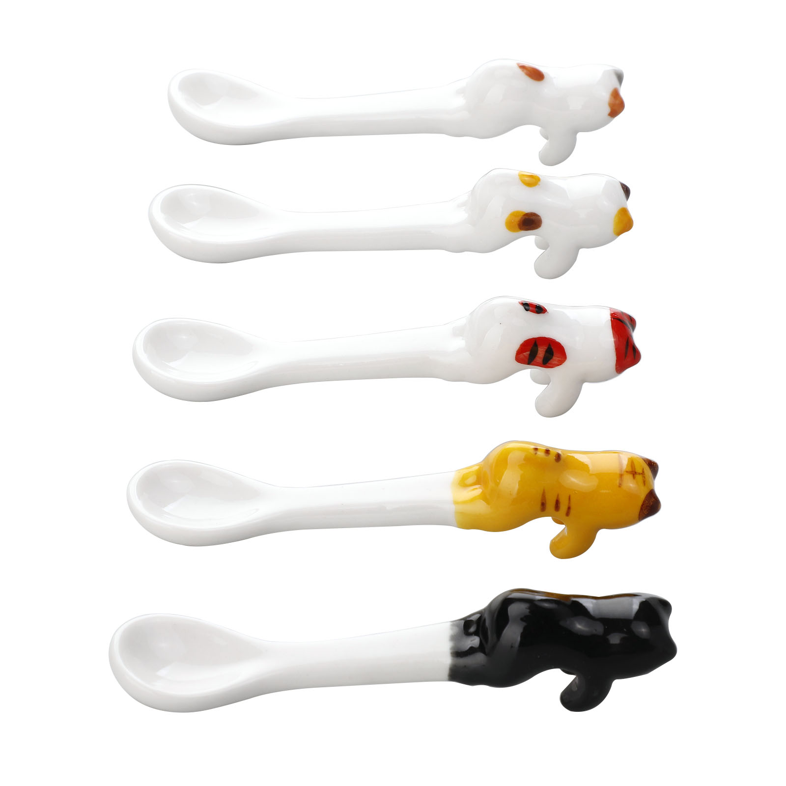 5pcs/set Tableware Cartoon Kids Spoon Set Stainless Steel Cute Fork Spoon Baby Spoons Kids Baby Gadgets Baby Spoon Set