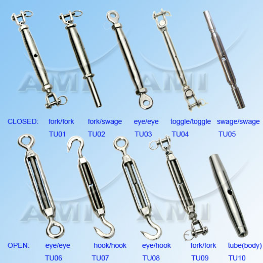 M8*70 Rigging Screw Body Stainless Steel 316 Turnbuckle Closed Bottlescrew Architectural Hardware