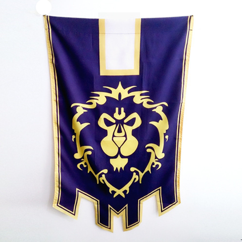 World of War craft WOW Alliance Horde Banner Flag Dacron Blue Home Decor Cosplay Accessory