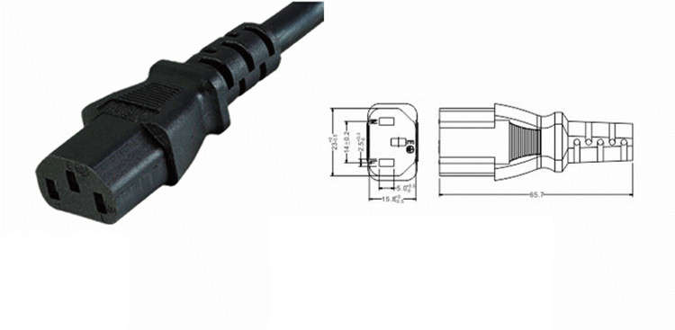 Single C14 to Dual C13 5-13R Short Power Y Type Splitter Adapter adaptor Cable 250V 10A Cord Prefix power line products