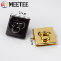 2/5pcs Square Handbag Turn Lock Clasp Buckles for Bags Purse Metal Clasps DIY Hardware Part Accessories Leather Craft