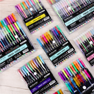 24 36 48 color Gel Pen Set Refills Metallic Pastel Neon Glitter Sketch Drawing Color Pen School Stationery Marker for Kids Gifts