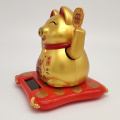 Cute Solar Powered Lucky Golden Pig Waving Arm Model for Home Office Car Decoration Solar Toys