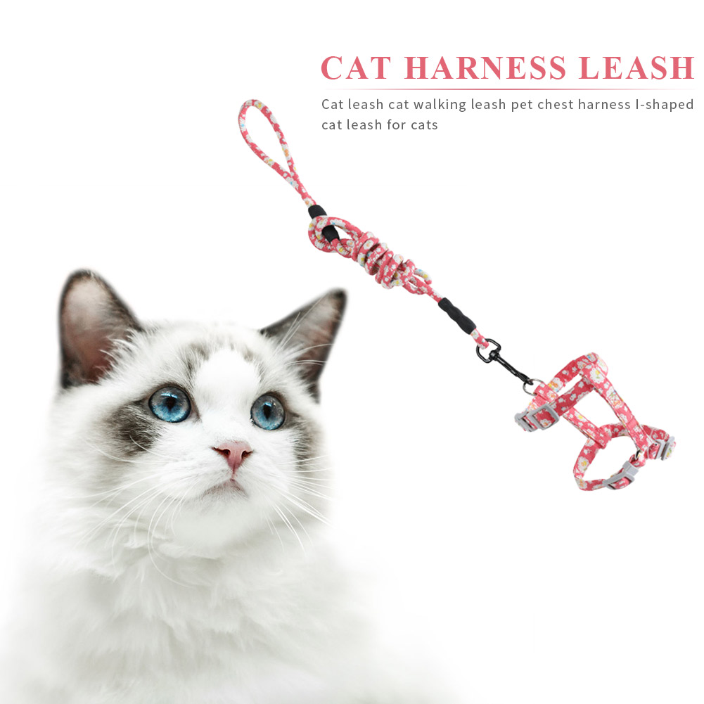 Practical Cat Harness Leash Belt Collar Neck I-shaped Strap Rope Puppy Cats Dog Guide Rope for Kitten Outdoor Walking