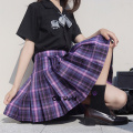 [Witch Contract] Japanese Girl's Summer High Waist Pleated Plaid Skirts For JK School Uniform Students Cloths