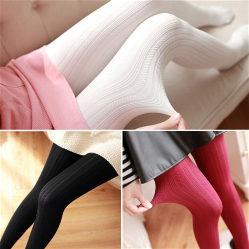 Autumn Winter Women Super Elastic Jacquard Solid Soft Cotton Slimming Tights Collant Stretchy Pantyhose Hosiery
