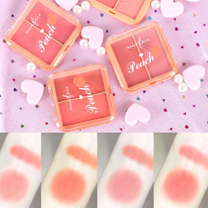 4 Style Two-tone/set Peach Series Natural Blush Palette Rouge Eye Shadow Box Long Lasting Waterproof Sweat-proof Cosmetics TSLM1