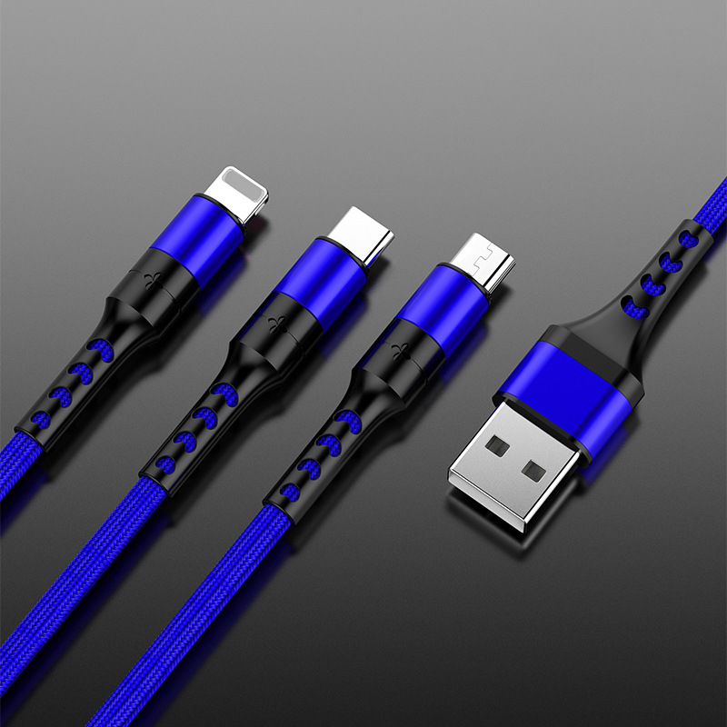 3in1 Data USB Cable for iPhone Fast Charger Charging Cable For Android phone type c xiaomi huawei Samsung Charger Wire For iPad