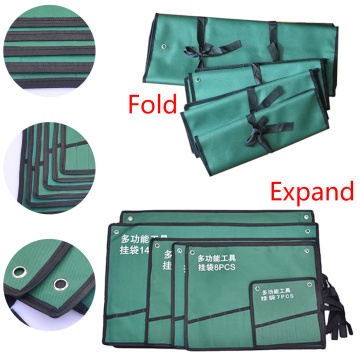 8/10/14/20 Pockets Roll Up Wrench Tools Storage Bag Canvas Spanner Wrench Organizer Pouch Case