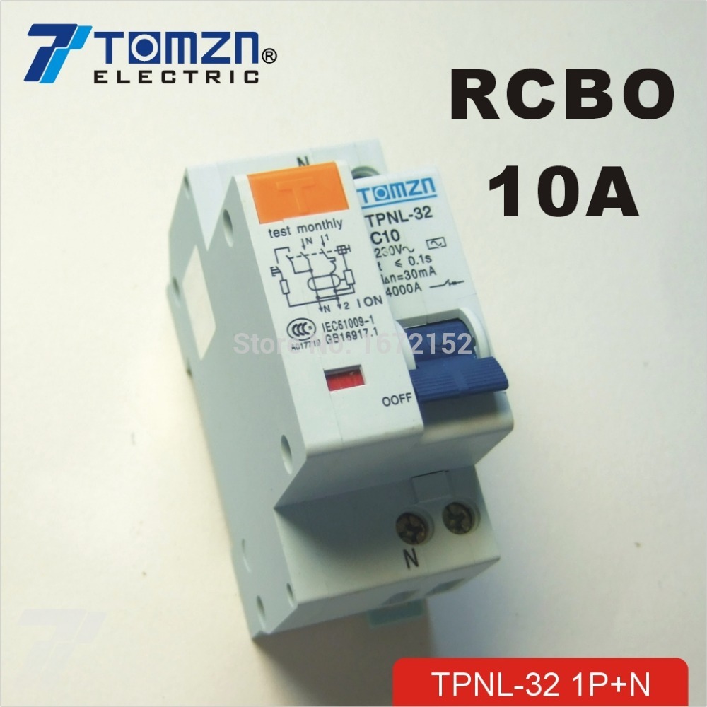 DPNL 1P+N 10A 230V~ 50HZ/60HZ Residual current Circuit breaker with over current and Leakage protection RCBO