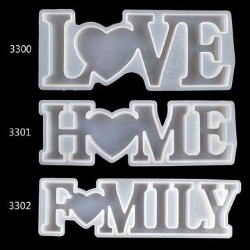 Love Home Family Silicone Mold Love Resin Mold Love Sign Word Mold Epoxy Resin Molds for DIY Table Decoration Art Craft