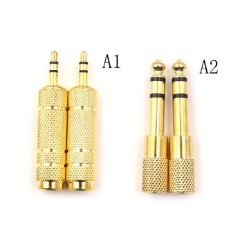 3.5mm Male to 6.5 mm Female Adapter 3.5 plug to 6.5 Jack Stereo Audio Adaptor For Microphone Headphone AUX Cable Convertor Gold
