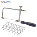 GOXAWEE Adjustable Saw Frame Sawbow Adjustable U-shape Saw Hacksaw DIY Hand Tools with 12pcs Spiral Sawblades For Jewelry Tools