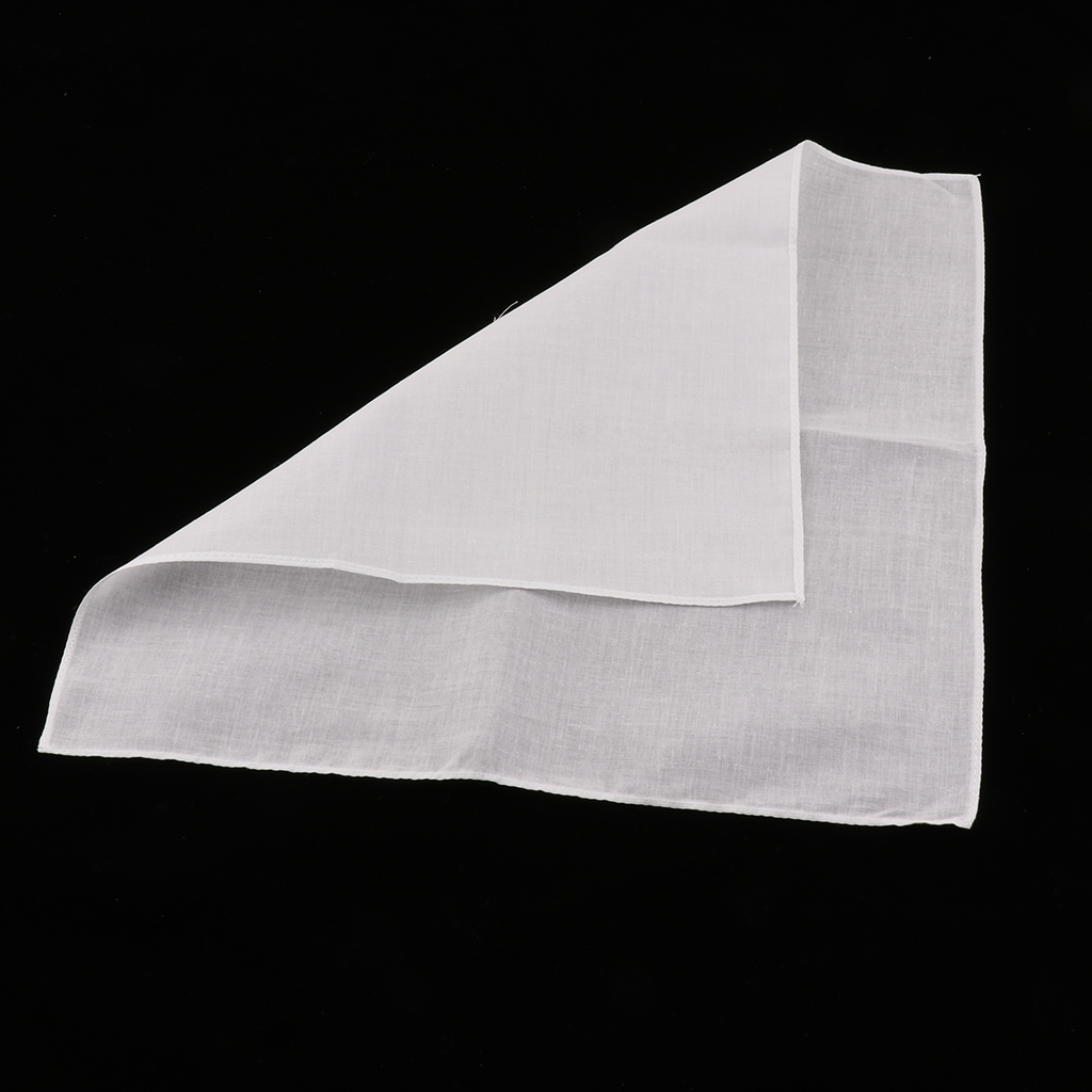 10pcs 100% Cotton White Handkerchiefs Square Super Soft Washable Hanky Chest Towel Pocket Square Hanky DIY Accessories 28x28cm