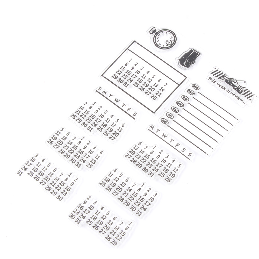 1PC Calender Transparent Silicone Clear Rubber Stamp Sheet Cling Scrapbooking DIY transparent stamp Stencil Embossing Paper Card