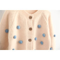 Autumn Winter cute girls ball sweater cardigans baby girl soft single-breasted sweaters kids clothes outwear