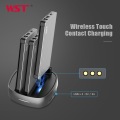 WST Portable Charger Station for Family Public Business 3PCS 8000mAh Power Bank with Built in Charging Cables Power bank Station