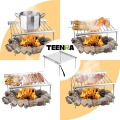 TEENRA Folding BBQ Grill Outdoor Stainless Steel Barbecue Grill Portable Camping Grill For Charcoal Outdoor Accessories