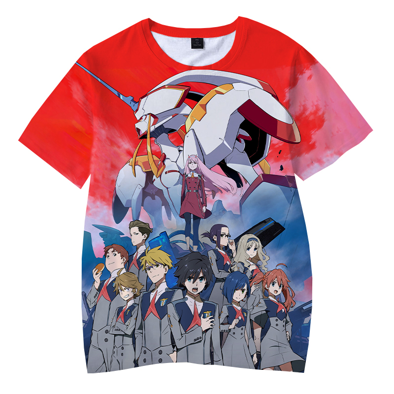 2020 Hot Anime DARLING in the FRANXX 3D Print T-shirts Boys Girls Summer Fashion Casual Cartoon Short Sleeve Streetwear T Shirt
