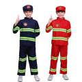 Kids Fireman Sam Cosplay Costume Fancy Halloween Carnival Clothing Set Novelty Boys Girl Shirt Pants Cap Firefighter Suit