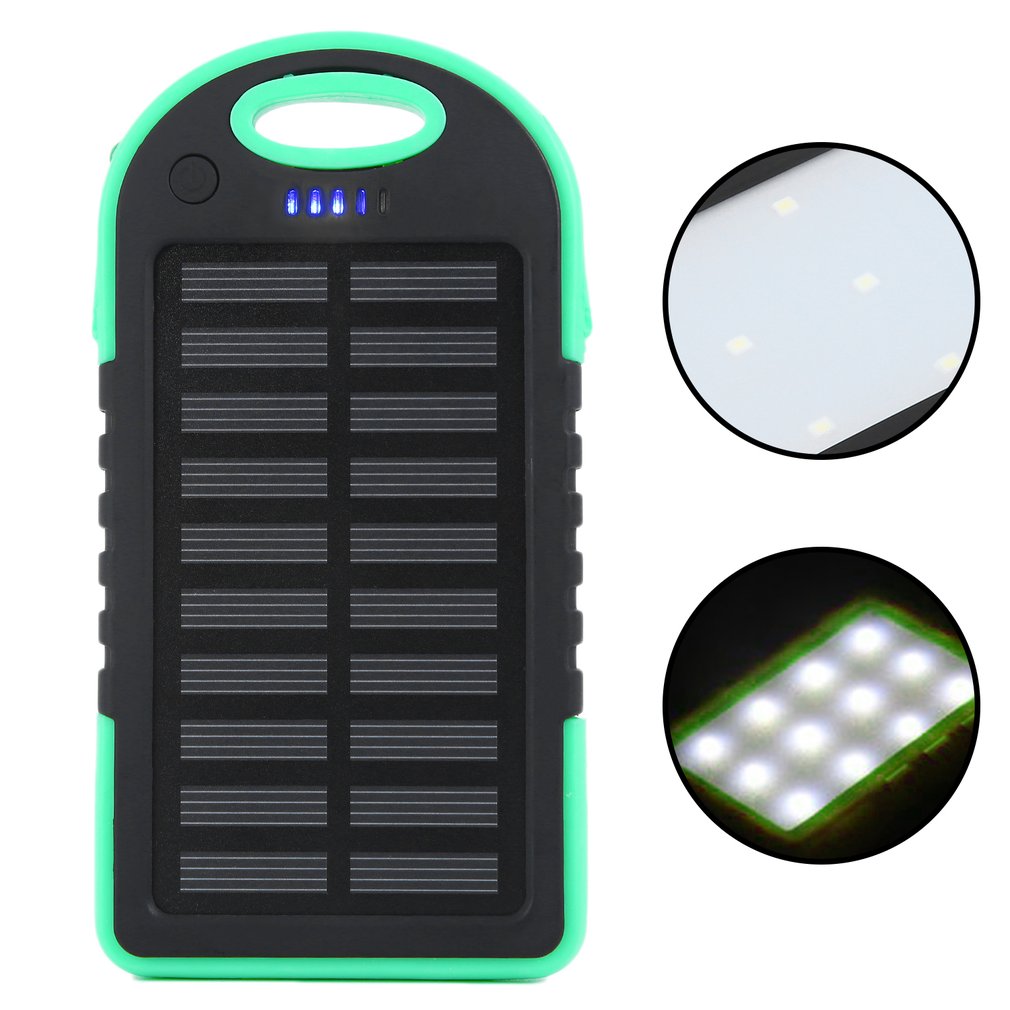 Dual USB Port Outdoor Camping LED Light 300000mAh Solar Power Bank Mobile Phone External Battery Charger