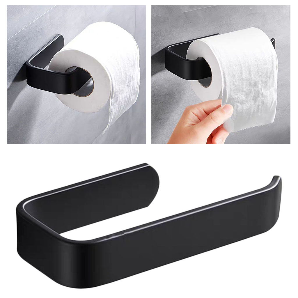 Bathroom Toilet Paper Holder Towel Tissue Rack Adhesive Wall Mounted Hook