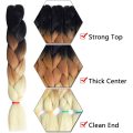 Kong&li Braiding Hair Synthetic 24 inch/100g African Braided Hair Low Temperature Extensions Hair For Braids