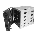 5.25" to 5x 3.5" SATA SAS HDD Cage Rack Hard Drive Tray Caddy Adapter Converter with Fan Space Slivers
