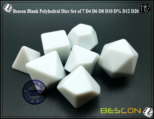 Blank Polyhedral Dice (4)