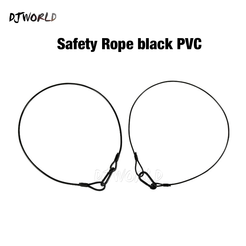Stage Light Safety Rope black PVC Antistatic Strong bearing Wire Safe Cable Loope End For Dj LED light Tough Guard Security Lock