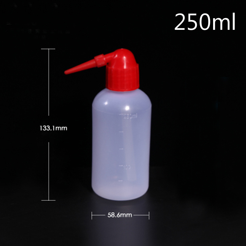 10pcs/lot 250ml Clear Plastic Blow Washing bottle with red cap,Tattoo Wash Squeezy Laboratory Measuring Bottle