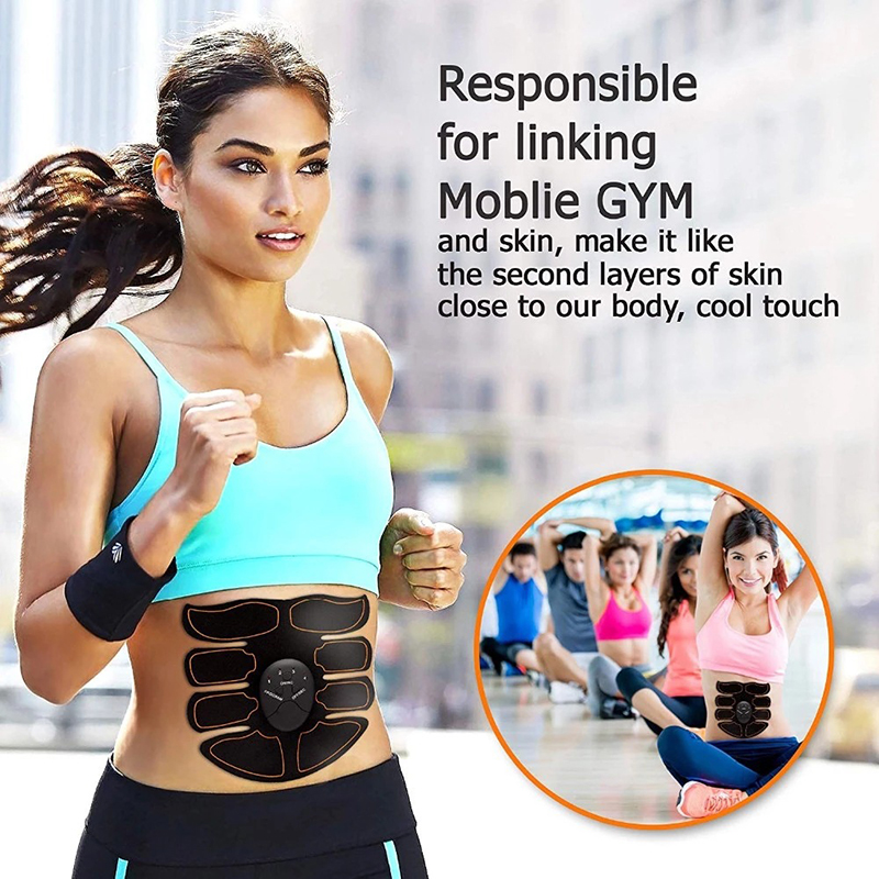 Smart EMS Electric Abdominal Muscle Trainer Body Slimming Wireless Muscle Stimulator Toner Vibration Fitness Massager Exerciser