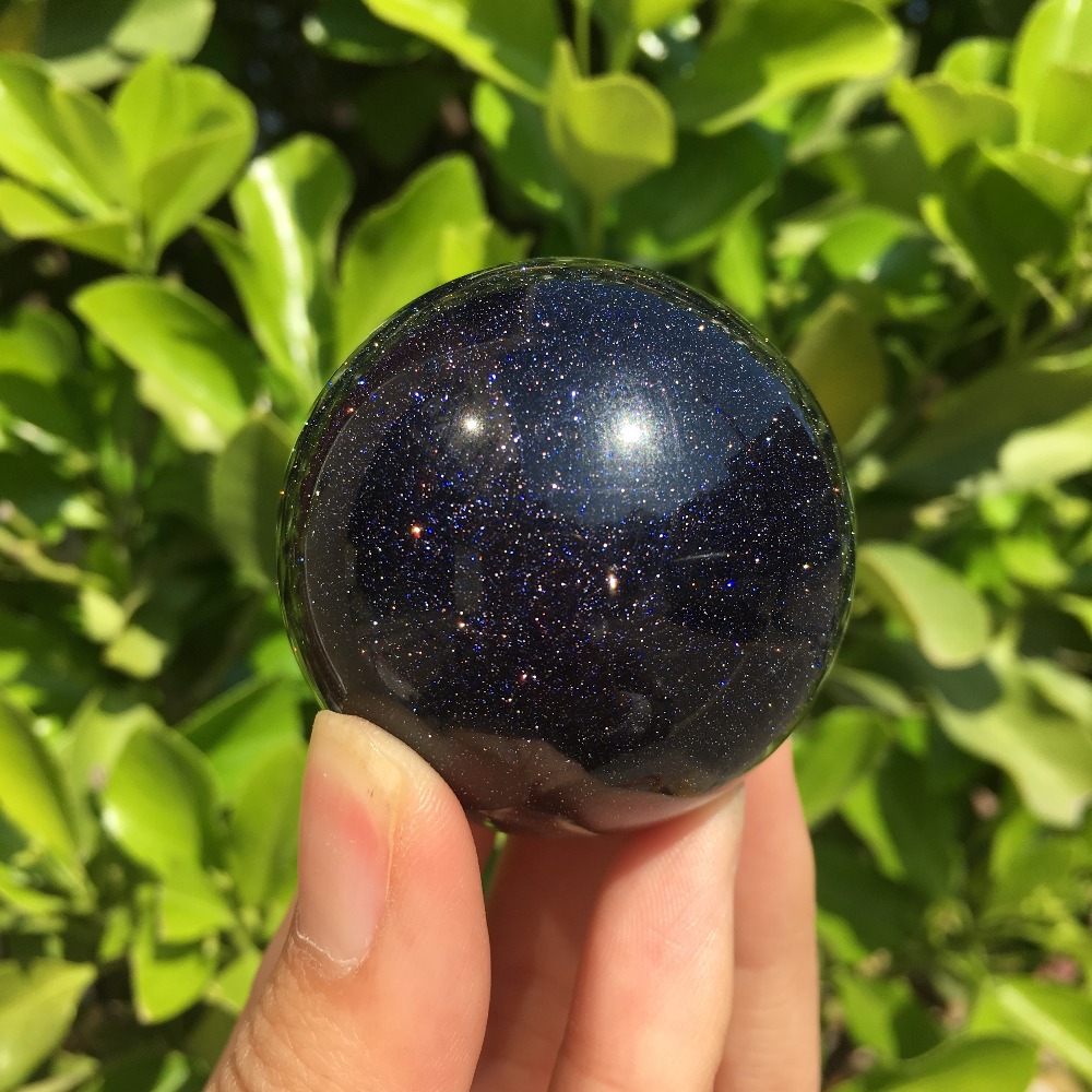 Natural Blue Sandstone Quartz Crystal Sphere Ball Healing