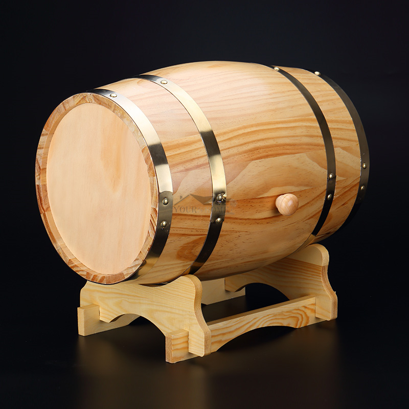 3L Beer Brewing Keg Vintage Wood Oak Timber Wine Barrel For Whiskey Rum Port Decorative Barrel Restaurant Display