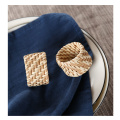 6pcs/Set Solid upscale hotel restaurant napkin folding flower cloth mouth, and handmade rattan napkin ring
