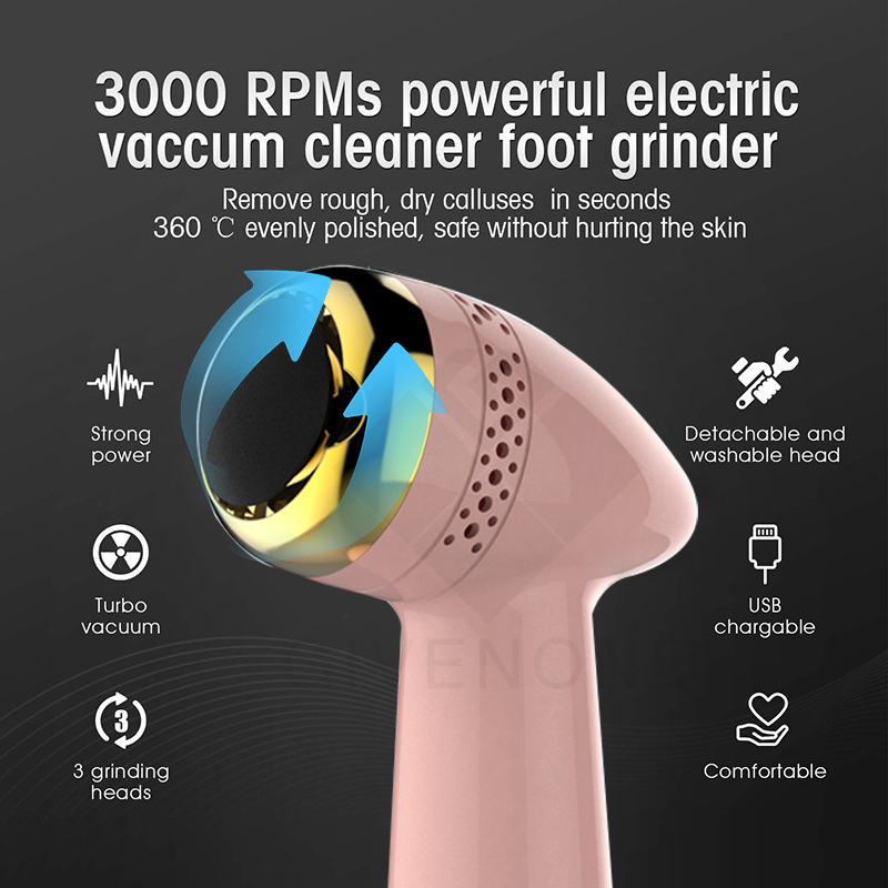 New Electric Foot Files Vacuum Pedicure Tools Dead Skin Callus Remover USB Foot Grinde Absorbing Machine Portable Foot Care Tool
