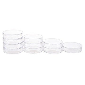 10Pcs Sterile Petri Dishes w/Lids for Lab Plate Bacterial Yeast 55mm x 15mm