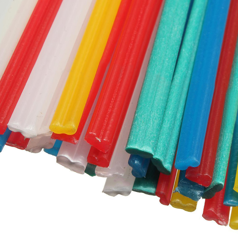 50pcs Plastic Welding Rods 25cm Welder Sticks 5 Color Blue/White/Yellow/Red/Green