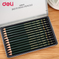 Deli 12 Pcs/Box Standard pencil 3H-9B stationery Sketch Drawing painting Pencil Non-toxic Pencils for Office arties supplies