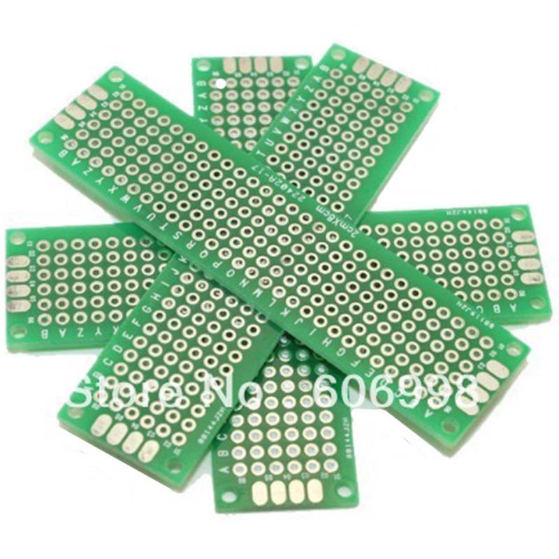 5pcs/lot 2x8cm Double Side Copper Prototype PCB Universal Printed Circuit Board Protoboard DIY Experimental Plate For Arduino