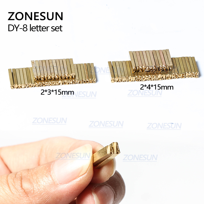 ZONESUN Alphabet Letter Fonts Of Ribbon Printer Heat Stamping Head Hot Stamping Spare Part Expiration Code Printing Machine