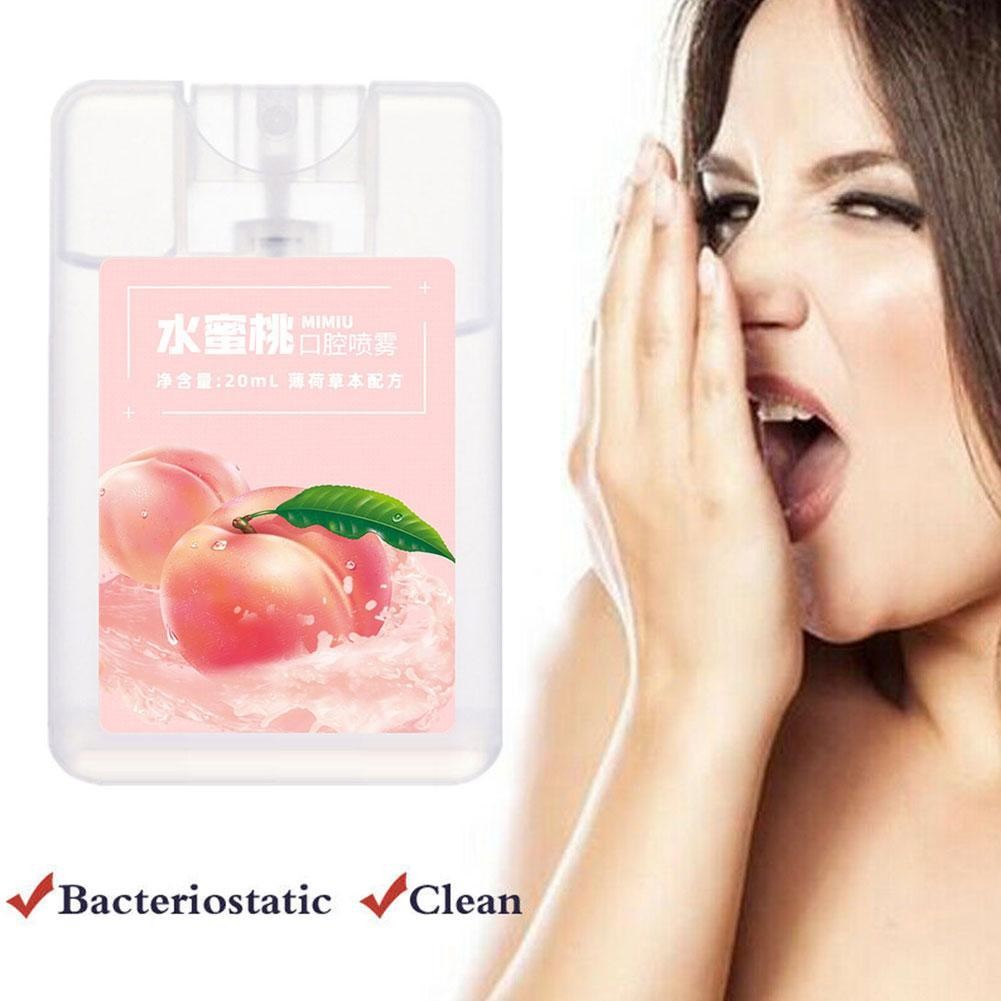 20ml Breath Freshener Spray Peach Lemon Oral Odor Halitosis Care Refresher Treatment Liquid Treatment Oral Spray Oral P6H3