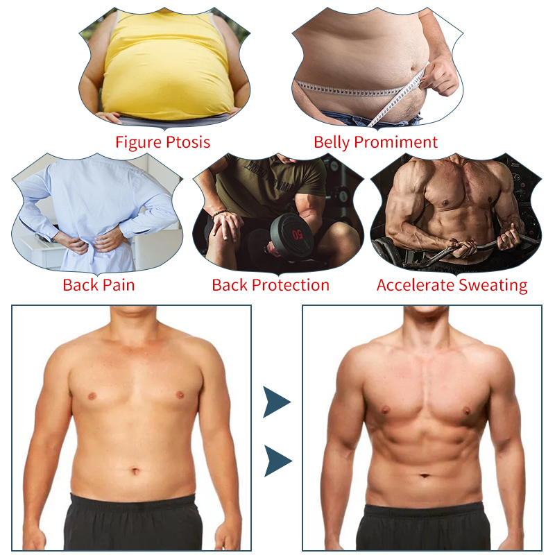 Men Waist Trainer Sauna Suit Sweat Vest Neoprene Body Shaper Abs Abdomen Slim Shapewear Compression Shirt Weight Loss Corset Top