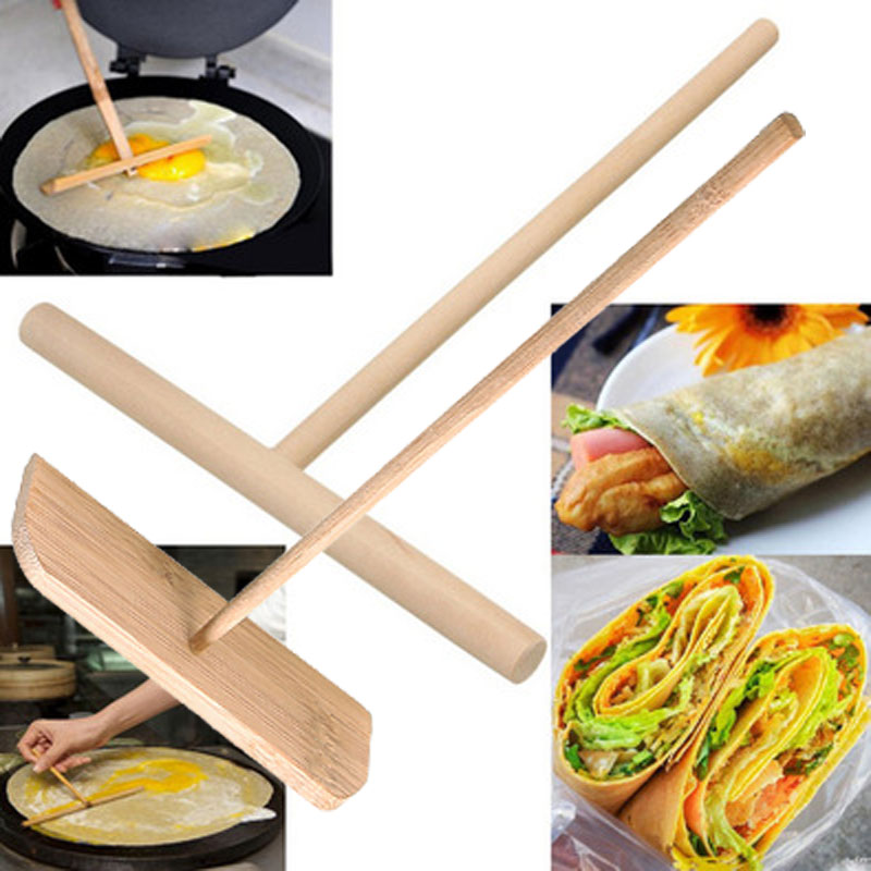 Chinese Specialty Crepe Maker Pancake Batter Wooden Spreader Stick Home Kitchen Tool DIY Restaurant Canteen Specially Supplies