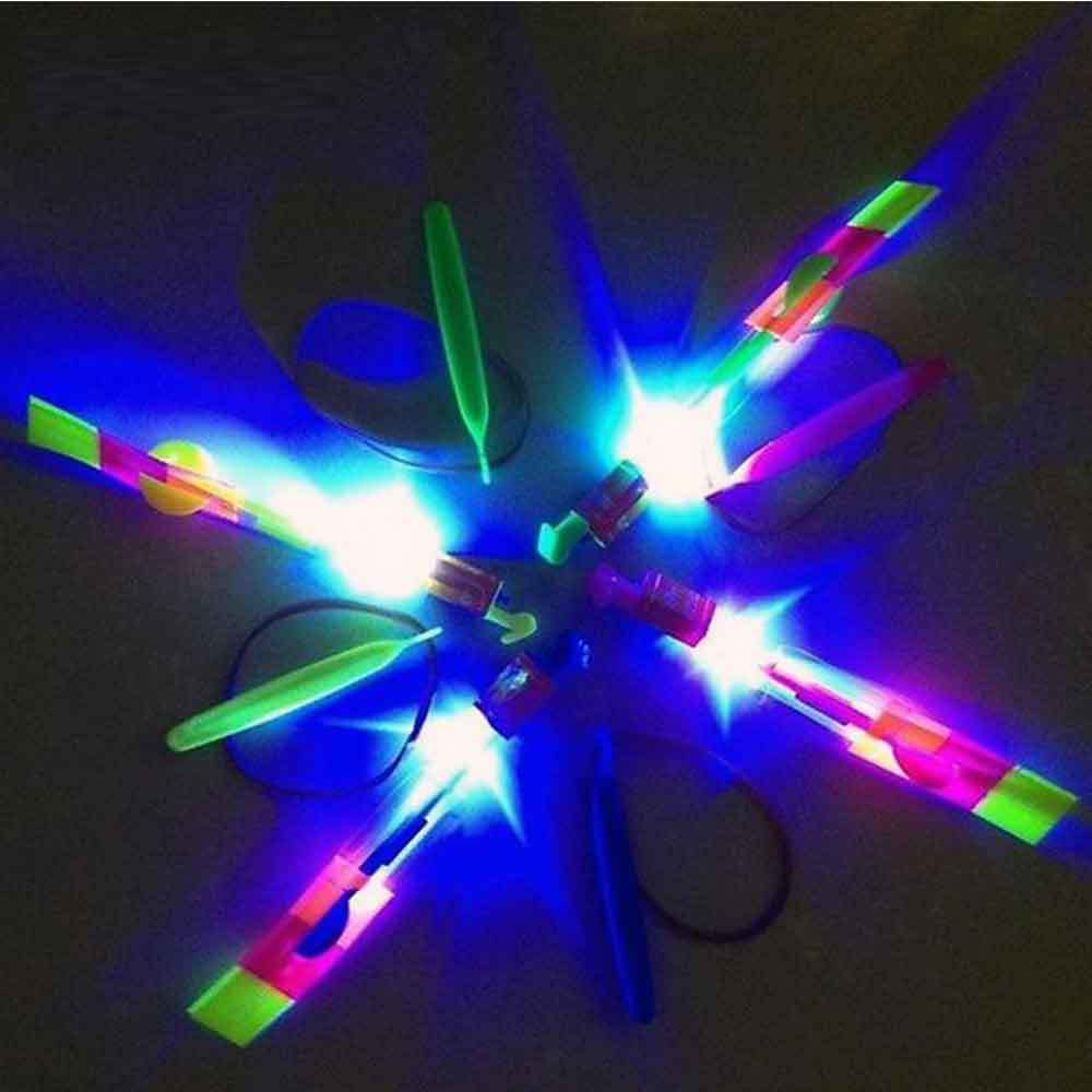 5 Pcs Led Lighting Up Luminous Toy Flying slingshot Flying Toys Toys Xmas Decor light Quickly fast catapult