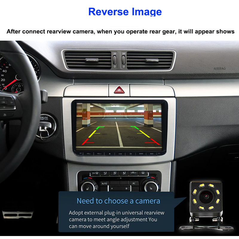 Essgoo 2din Android 9.1 Car Radio Bluetooth 9'' 2GB/1GB RDS AM DAB Autoradio GPS Navigation WIFI Multimedia Player For VW/Skoda