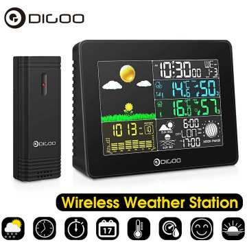 Digoo DG-TH8868 Indoor Outdoor Digital Weather Station Wireless Sensor Temperature Instruments Hygrometer Thermometer Clock