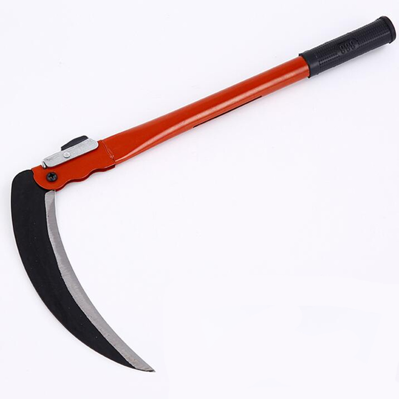 Lightweight Gardening Grass Sickle Manganese Steel Sharp Long Handle Hand Sickle Hand Scythe for Weeding Garden Tool