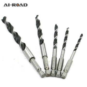 5PCS Drill Bit Set 4mm 5mm 6mm 8mm 10mm Change Metal Tools 1/4 Hex Shank Wood HCS Rustproof Woodworking Drill Hexagonal Shank